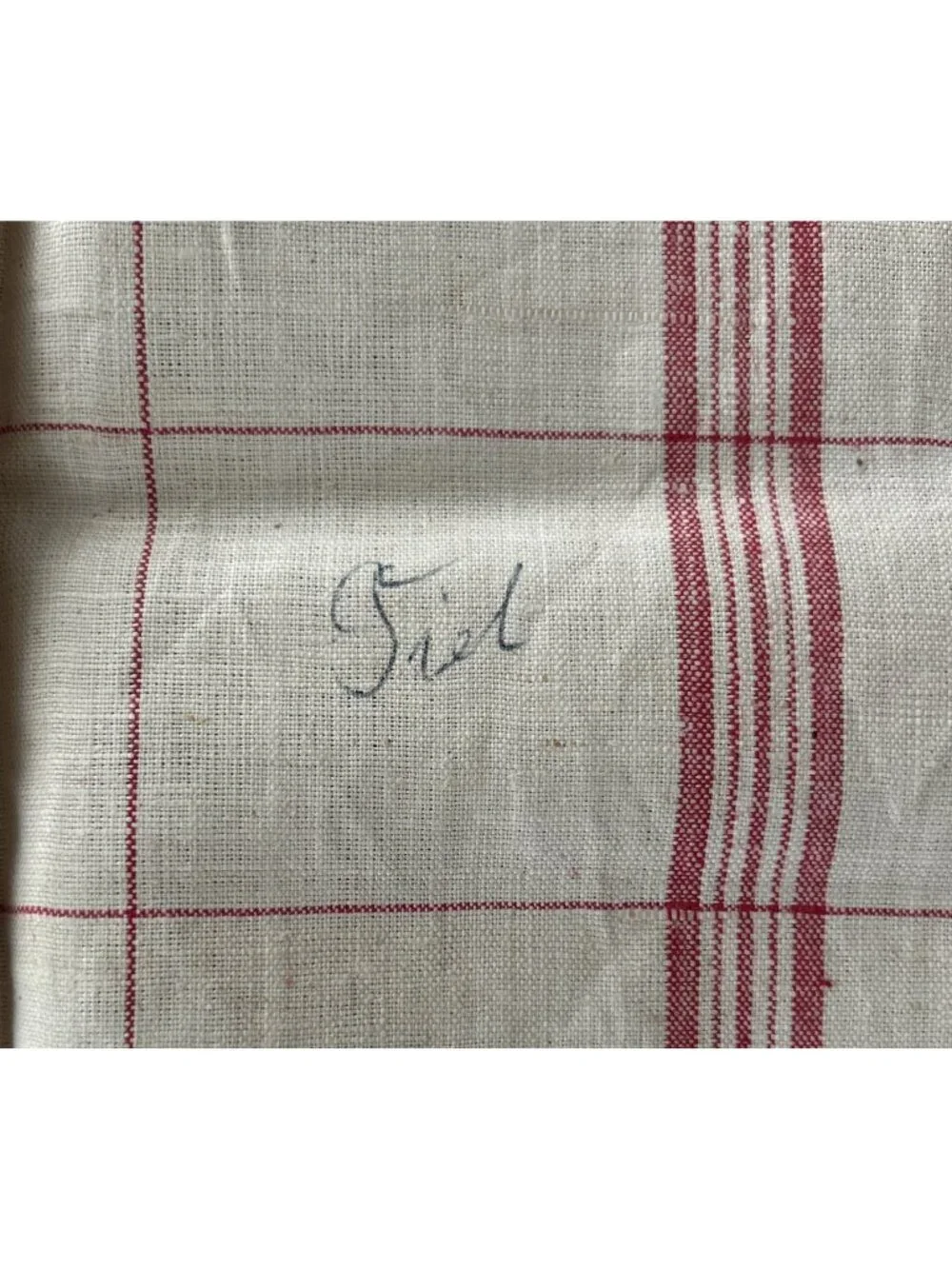 Pair of Antique Vintage Rustic French TORCHON Linen Dish Tea Towels Farmhouse